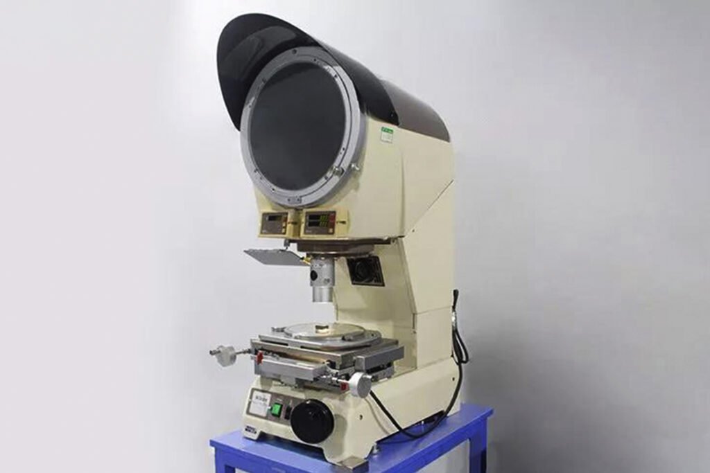 Profile projector used to measure bend angles and springback on stamped parts