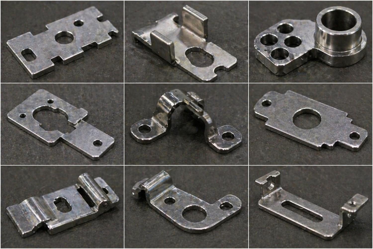 Flat spring and contact stamped metal parts