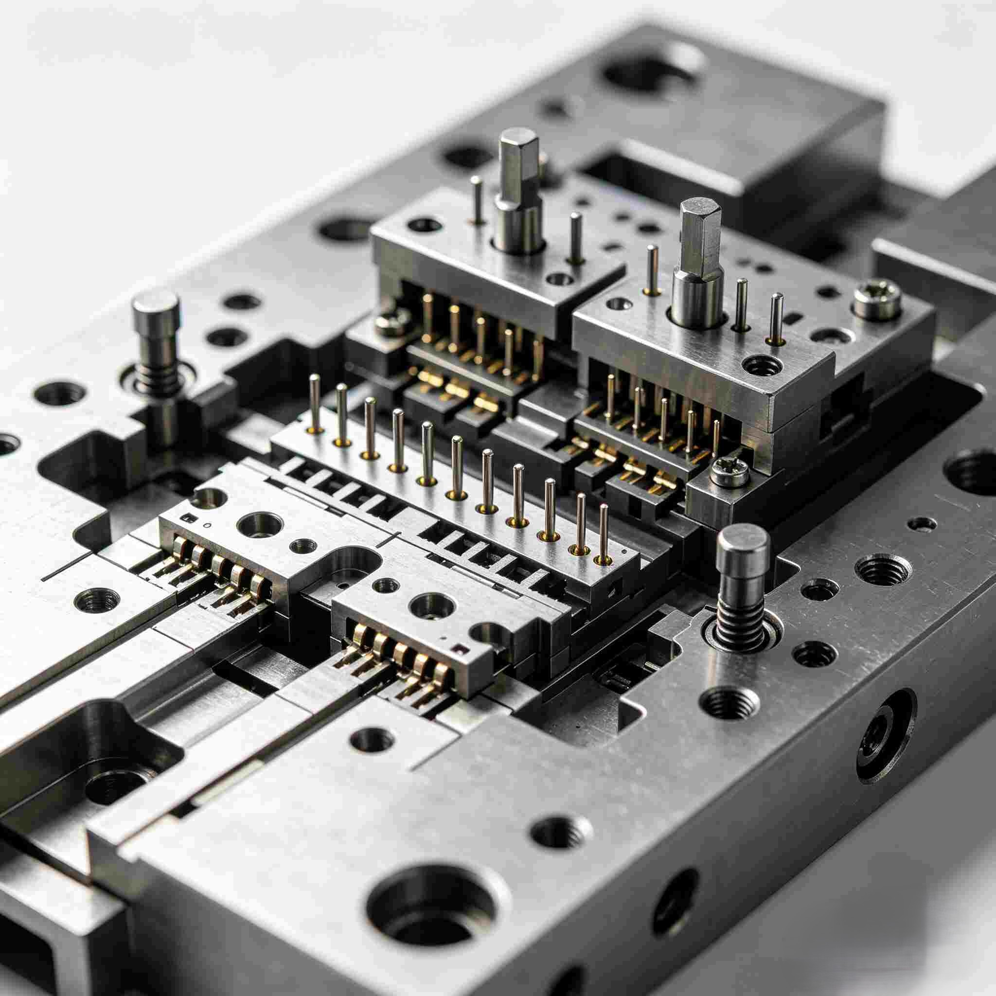 High-precision stamping die with guide posts for metal forming operations
