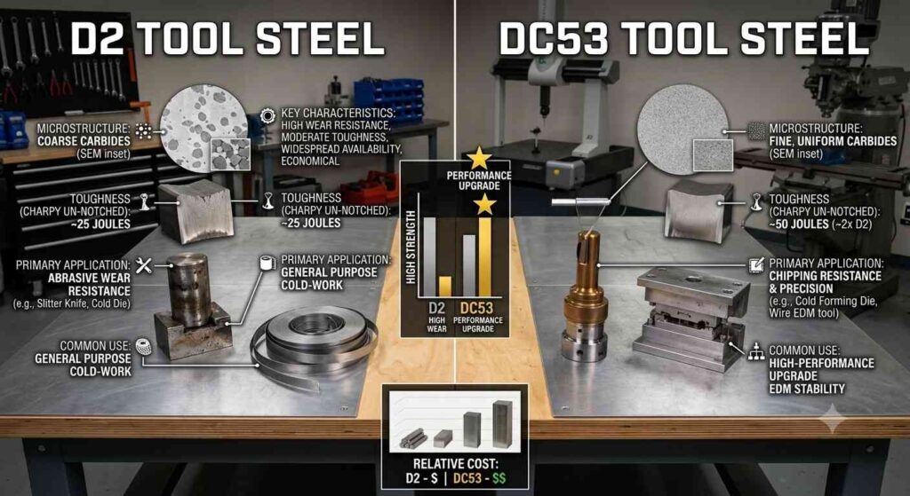 D2 vs DC53 Tool Steel