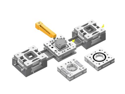 Transfer stamping die for large 3D components