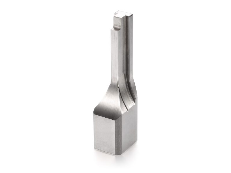 Profile-ground stamping die punch made to drawing as replacement tooling for transfer and progressive dies