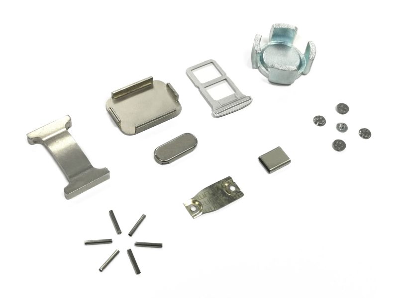 Deep-drawn shield cans, cups and frames made by transfer die stamping, with small stamped parts from SSP dies